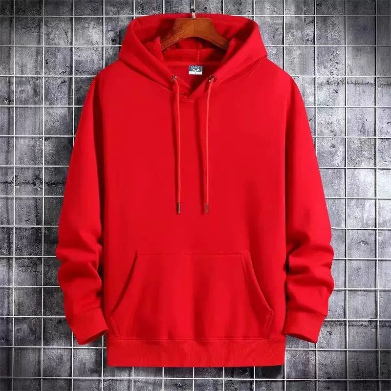 Herren Casual Kapuzenkragen Kordelzug Hoodies Sweatshirts Langarmshirts Outdoor Streetwear Einfarbig Leichter Pullover
