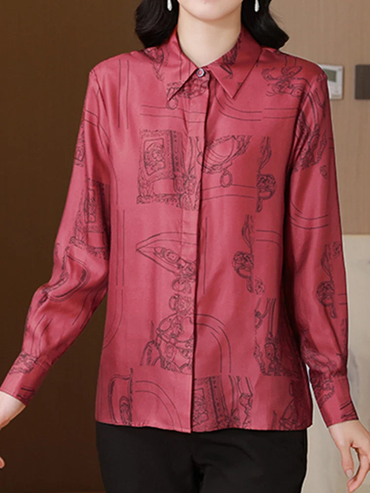 Neue Frühjahr Frauen Bluse büro damen seidenhemden Mode gedruckt tops blusa mujer