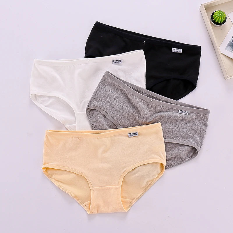 Damenhöschen aus reiner Baumwolle, weich, atmungsaktiv, bequem, Unterwäsche, Bonbonfarben, Unterhose, mittlere Taille, große Größe, M-XXL, Slips, Dessous