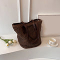 Frauen Umhängetasche Böhmischen Stroh Handtasche Sommer Strand Gewebte Unterarm Tasche Große Casual Gestrickte Tasche Häkeln Einkaufstasche