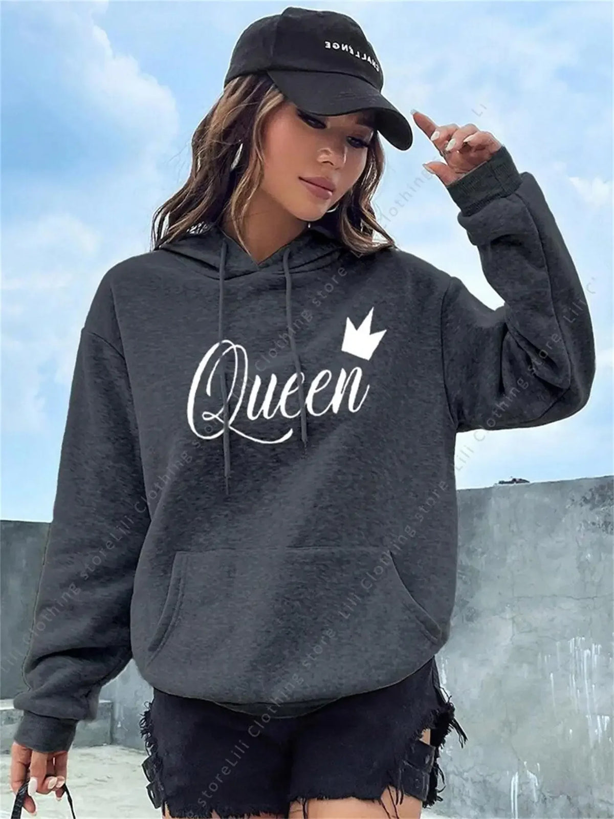 2026 Neue Trendige Hoodies für Damen Oberteile Modische Ästhetische Sweatshirts Y2k Streetwear Rosa Schwarzer Pullover Damen-Hoodies