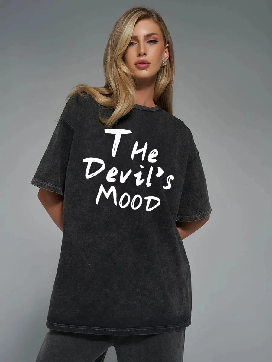 Rosa Brief Design Gewaschen T Shirt Frauen Vintage Baumwolle T-shirts Streetwear Weiche Mineral Tees Mädchen Lose Weibliche T Tops Y2k