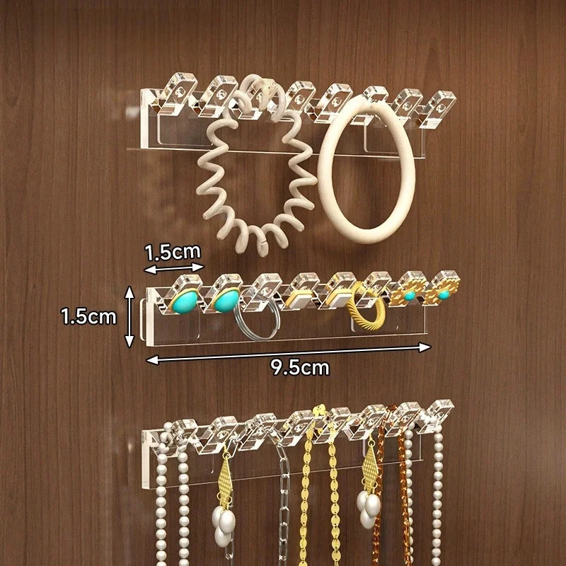 3/6 Stück selbstklebender Halsketten-Organizer, platzsparender multifunktionaler Schmuck-Organizer, Halskettenhalter zur Wandmontage