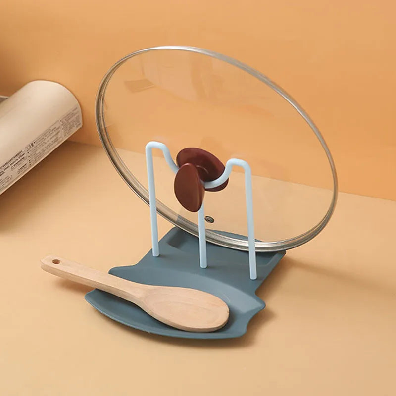 Küche Organizer Topf Deckel Lagerung Rack Regal Pfanne Trocknen Ständer Arbeitsplatte Punch-freies Löffel Pad Lagerung Halterung Hause zubehör