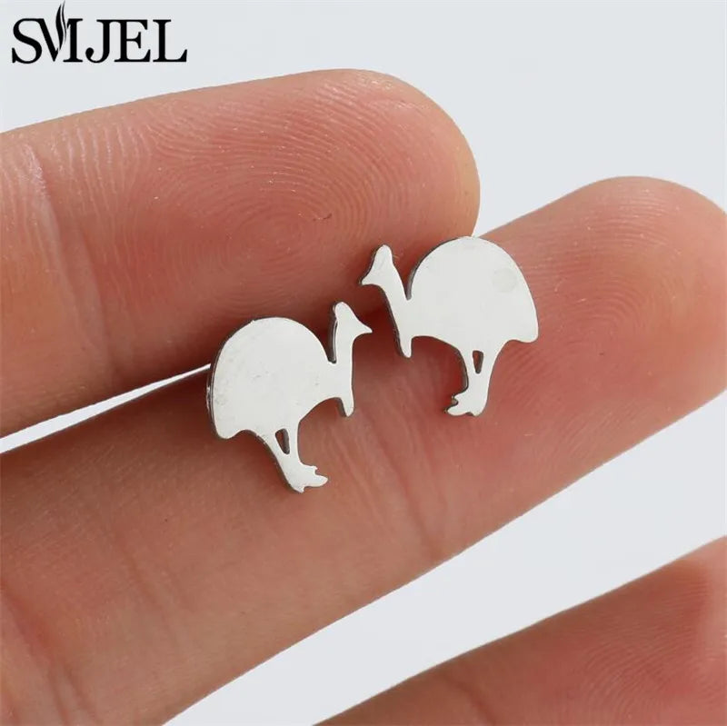 Edelstahl Schwalbe Kleiner Ohrring Mehrere Kleiner Vogel Schmuck Frauen Taube Flamingo Papagei Zweig Kolibri Kranich Ohrstecker