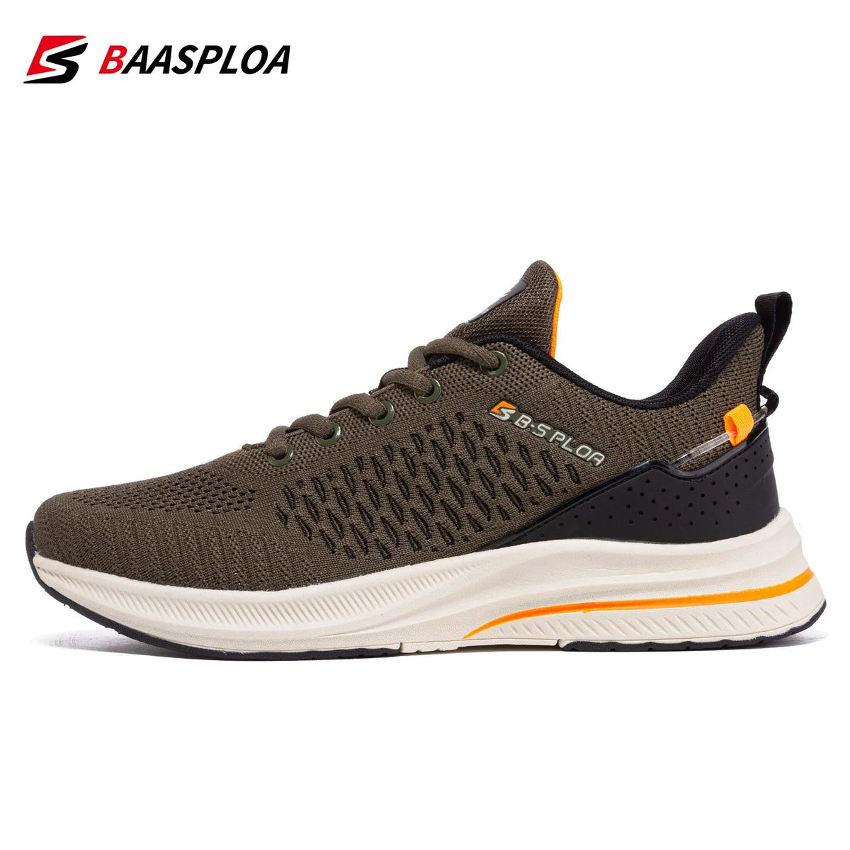 Baasploa Herren-Laufschuhe, neue atmungsaktive Mesh-Sport-Sneaker, Übergröße 41–48, klassische Freizeitschuhe für Herren, rutschfest, Outdoor-Komfort