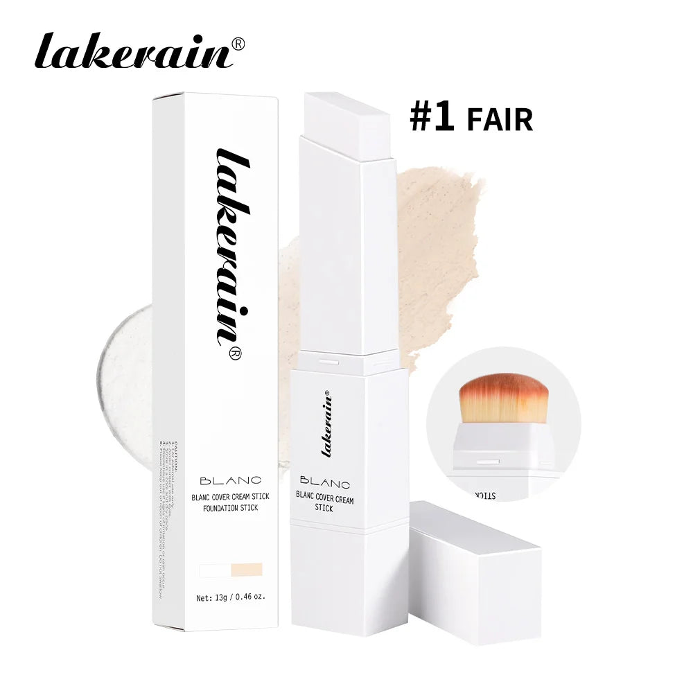 Farbwechselnder Foundation-Stick Blanc Foundation Koreanisches Make-up Basis Hochdeckender Concealer Natürlicher Nude 2-in-1 Foundation-Stick