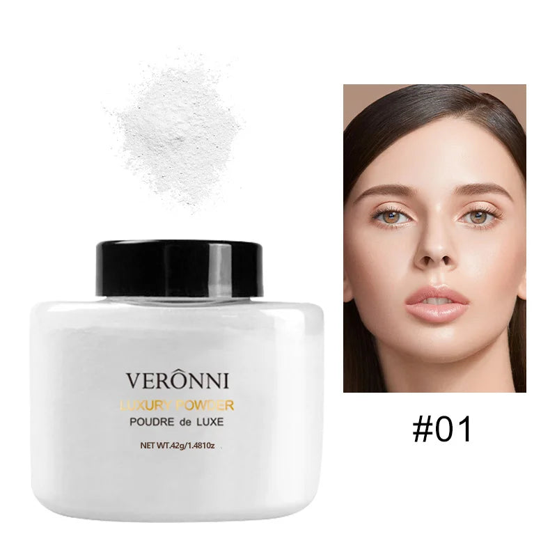 6-Farben-Bananen-Luxuspuder für Frauen, Gesichtsgrundierung, Bananenpulver, Flaschen, loses Pulver, authentisches Ölkontroll-Schönheits-Make-up