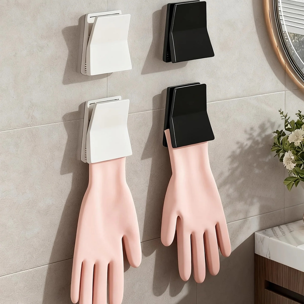 Küchenhandschuhhalter, Spülhandschuhhaken, Lappen- und Handtuchclip-Organizer, Haushaltsreinigungs-Aufhänger, Zubehör