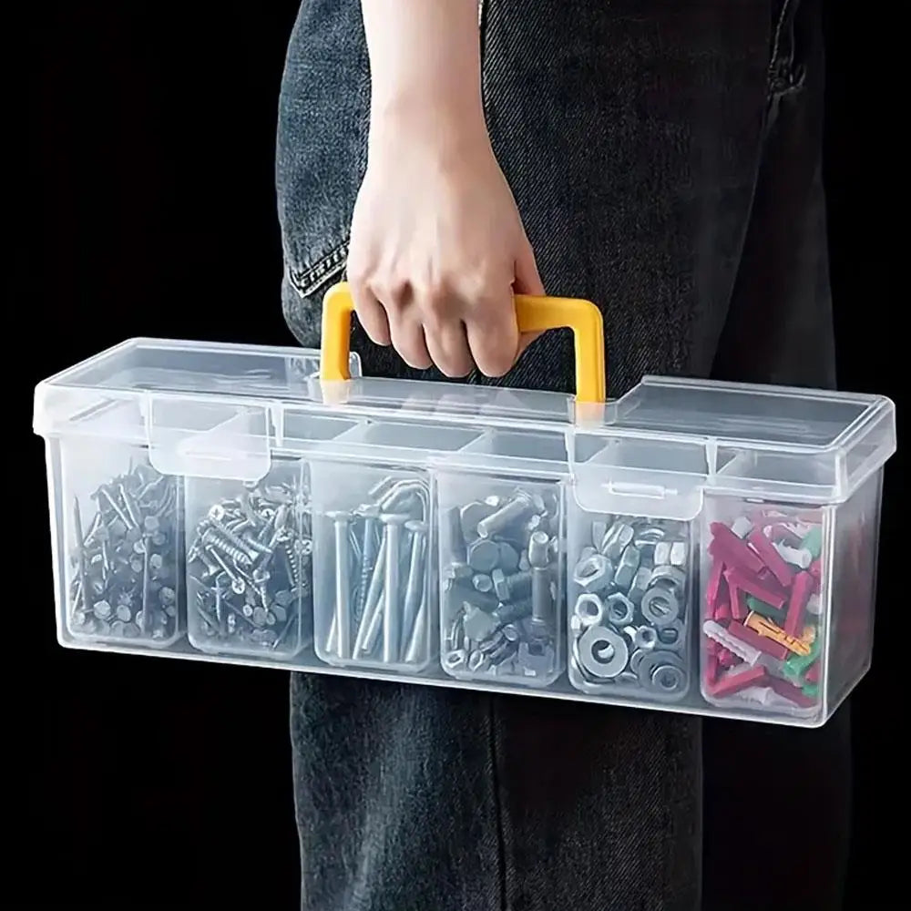 7-teiliges Werkzeug-Aufbewahrungsbox-Set mit 6 abnehmbaren Innenbehältern, tragbarer Werkzeug-Organizer, Kunststoff-Organizer für Hardware-Zubehör