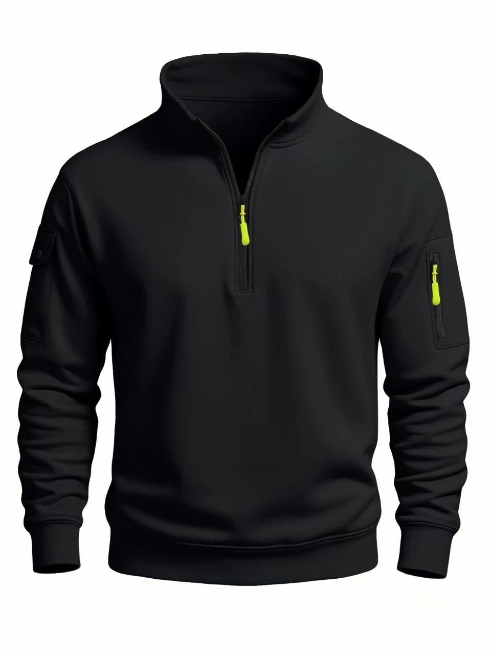 Herren-Sweatshirt 2025, Herbst und Winter, neues lässiges, sportliches, langärmliges, hochgeschlossenes, winddichtes Oberteil mit halbem Reißverschluss