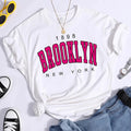 2024 neue Sommer Frauen T Shirt 1898 Brooklyn New York Print Kurzarm T-Shirts Warme Casual Street Hip Hop Y2k Kleidung Tops