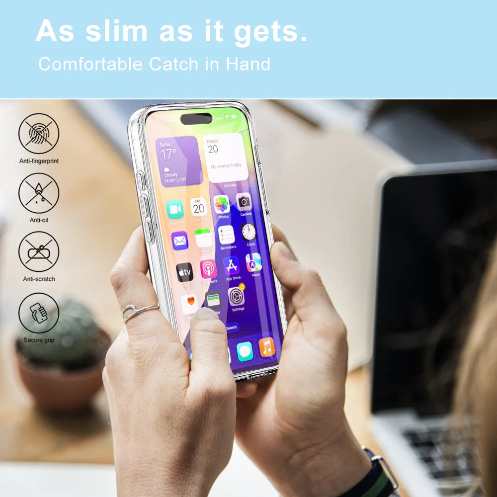 360 °   Ganzkörper-Schutzhülle, doppelseitig, transparent, für iPhone 17, Air 16 E, 15 14 Plus, 13 12 Mini 11 Pro Max, stoßfeste Abdeckung