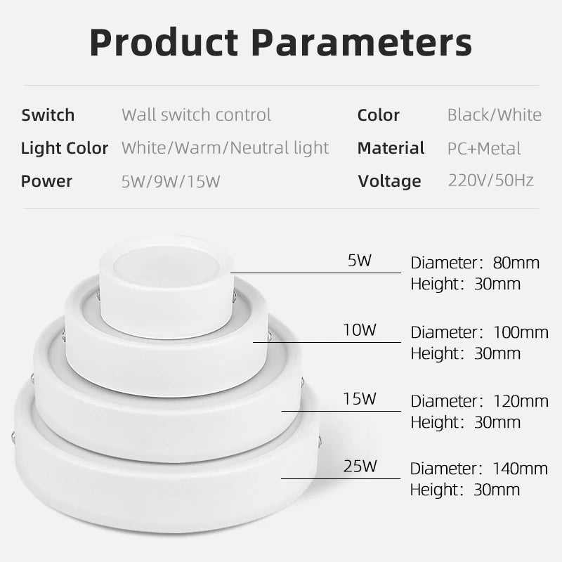Spot LED Decken leuchte 220V Aufputz Down light LED Innen beleuchtung für Wohnzimmer Küche Decken leuchte LED Spotlight