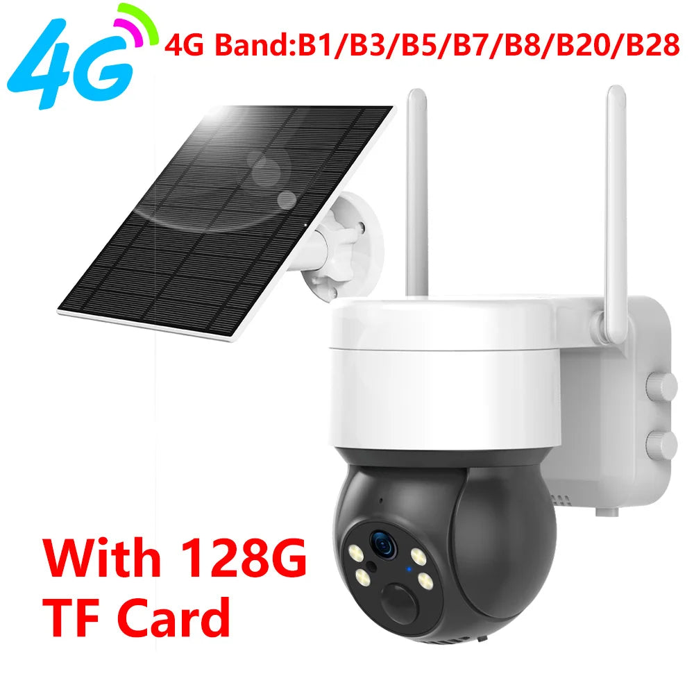 Tuya SmartLife WiFi/4G Sim Karte 3MP WiFi Batterie Solar Motion Tracking Menschliches Erkennen Farbe Nachtsicht Outdoor PTZ CCTV Kamera