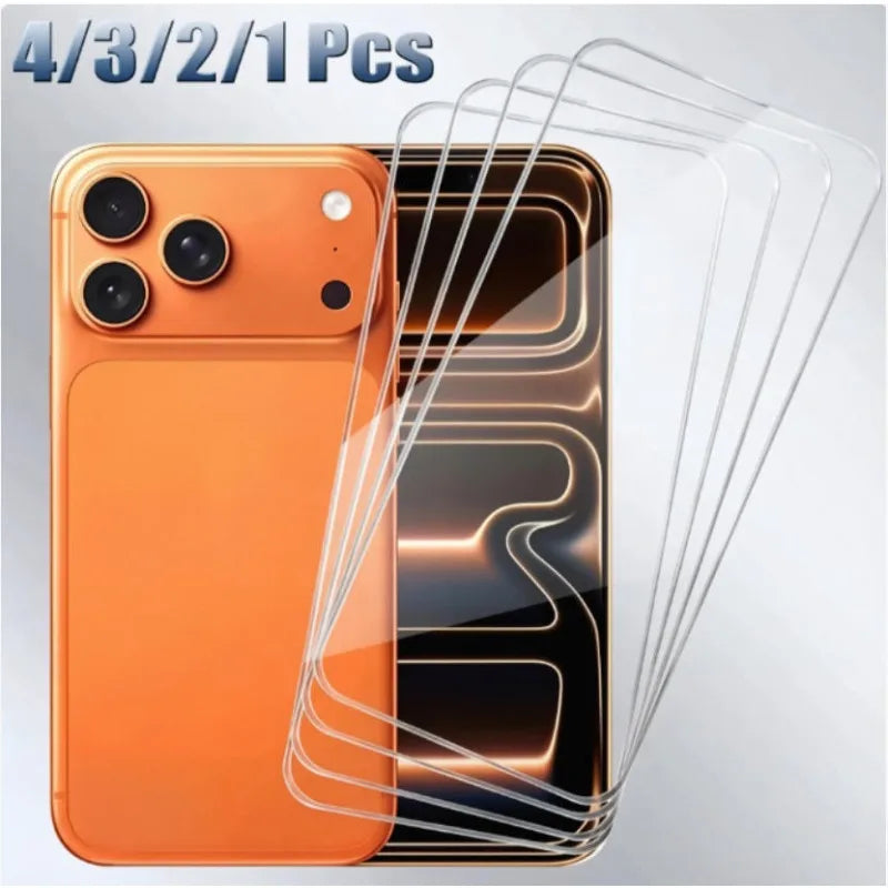 1-4 Stück Vollflächiger Displayschutz aus Gehärtetem Glas für iPhone 17 Pro Max HD Klarer Bildschirmschutz für iPhone Air/17 Pro/17ProMax