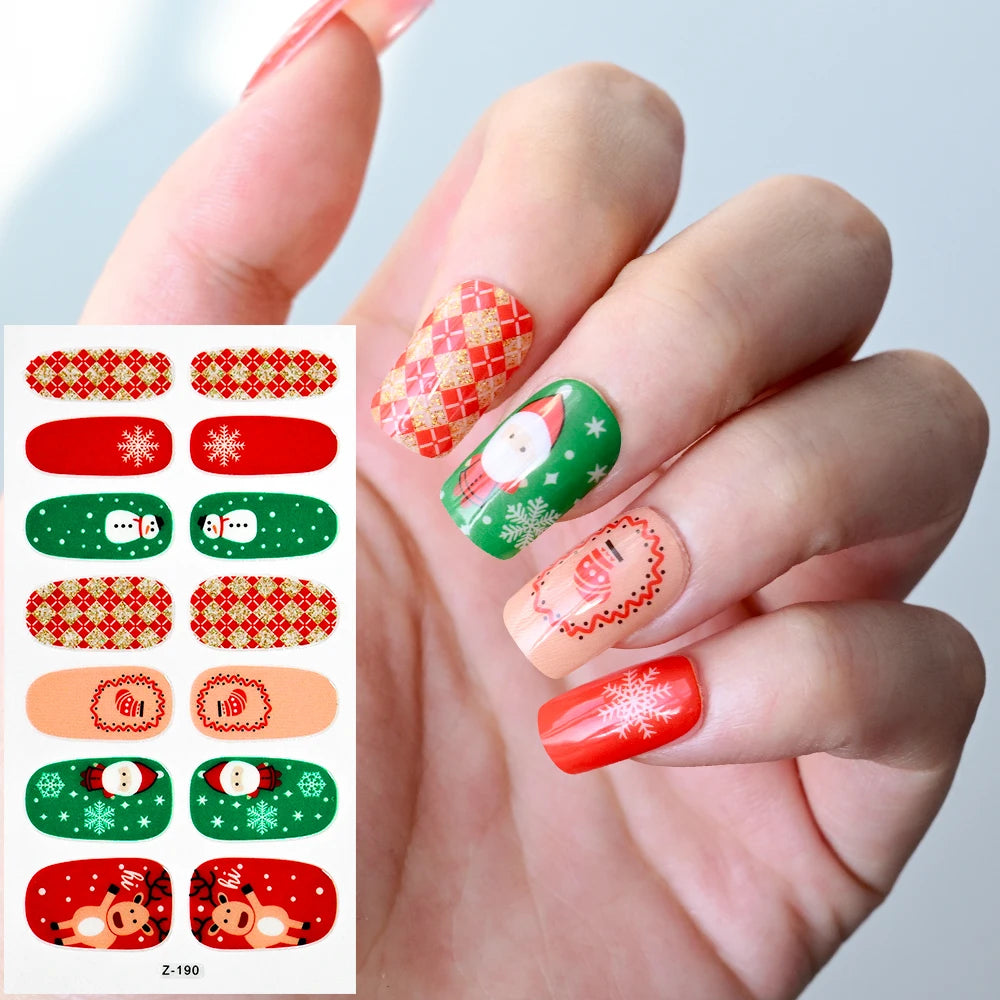 14 Tipps Full Wrap Nagellack Aufkleber Selbstklebende einfarbige Gel-Nagelstreifen Kunst Aufkleber Nicht halbgehärtete DIY Nageldekorationen