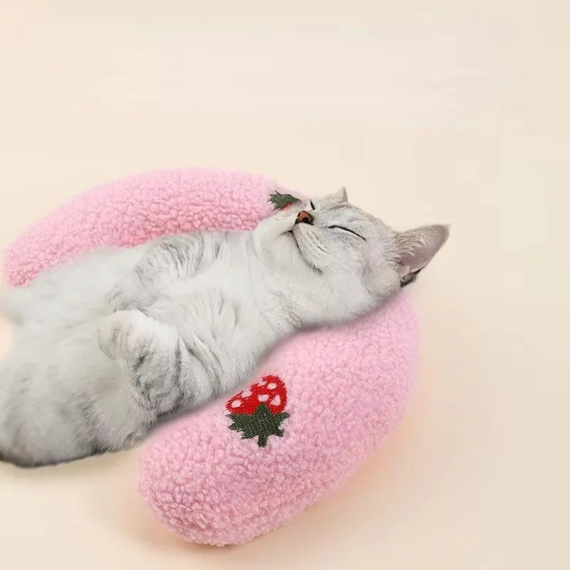 Süßes Katzenkissen, Katzen, Kätzchen, kleine Hunde, Schlafkissen, U-förmiges, weiches Katzenbett, Kissen, Katzenspielzeug, Heimtierbedarf, 2014, 2014, Diego