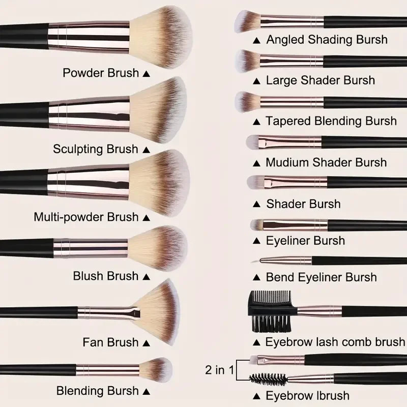 3-20-teiliges Make-up-Pinsel-Set, professionelles Pinsel-Set für Lidschatten, Foundation, Concealer, Rouge, Kabuki-Pinsel, weich, flauschig, Schönheitswerkzeug für Frauen