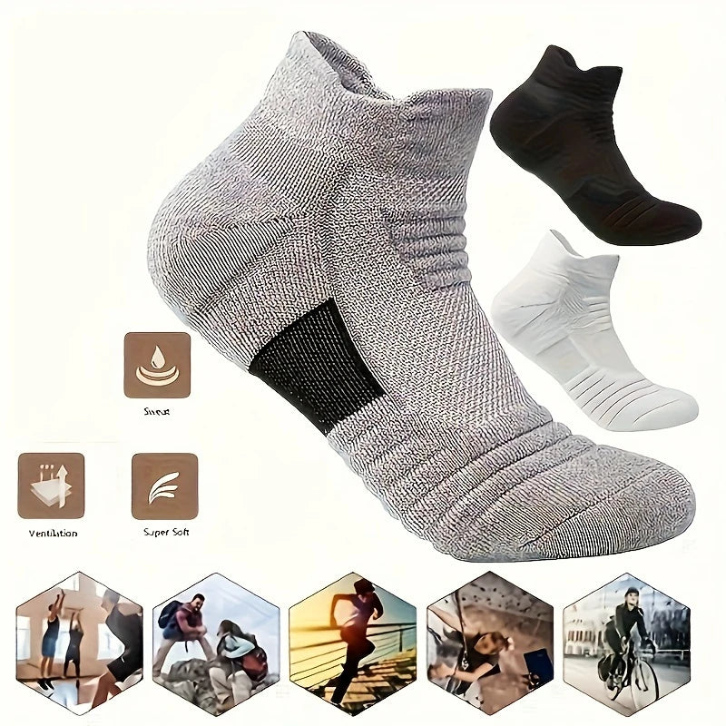 HSS 6/3/1 Paar neue Männer Sport Laufen Fitness Flug kurze Röhre Socken Damen Handtuch unten Basketball Socken einfarbig schwarze Socken
