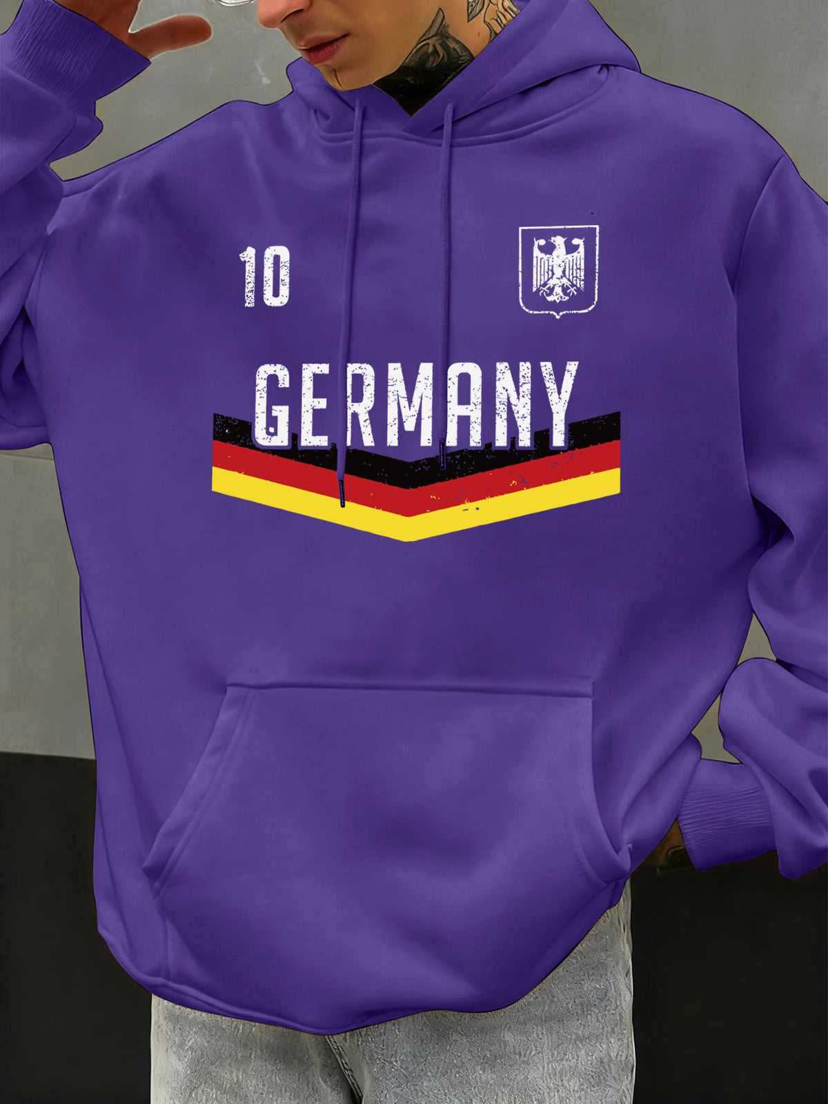 Deutschland Brief Drucke Herbst Männer Hoody Mehrfarbige Tasche Hoodies Casual Fleece Hoodie Komfortable Hip Hop Männliche Pullover