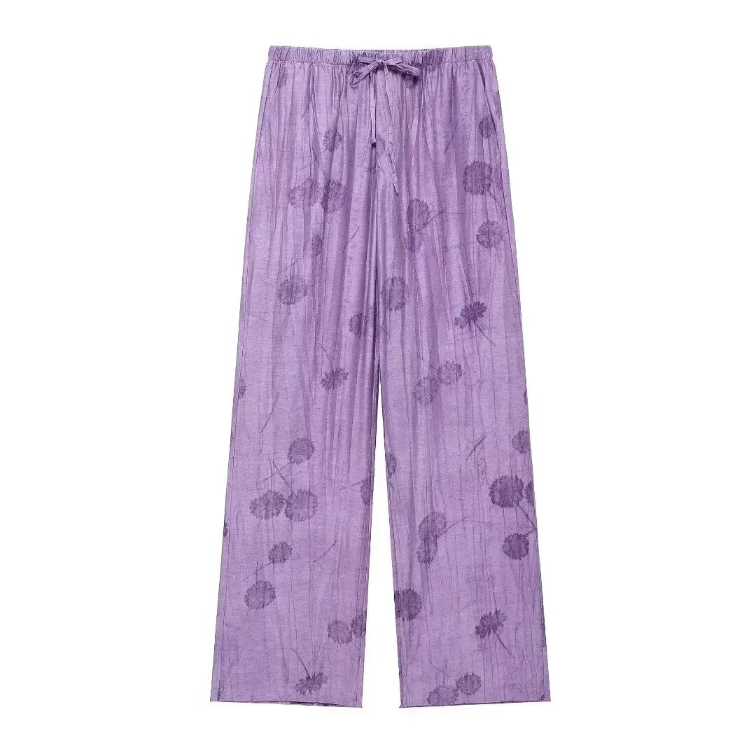 HH Frauen Elegante Jacquard Bluse Hose Sets Casual Langarm Hemd Breite Bein Hosen 2024 Weibliche Mode Streetwear Anzug