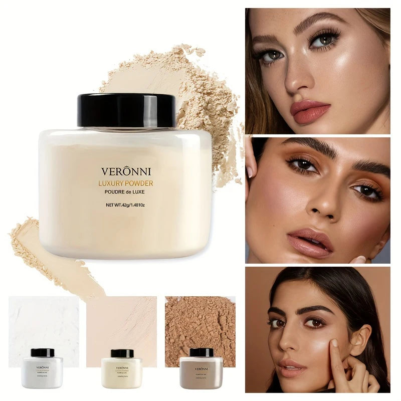 6-Farben-Bananen-Luxuspuder für Frauen, Gesichtsgrundierung, Bananenpulver, Flaschen, loses Pulver, authentisches Ölkontroll-Schönheits-Make-up