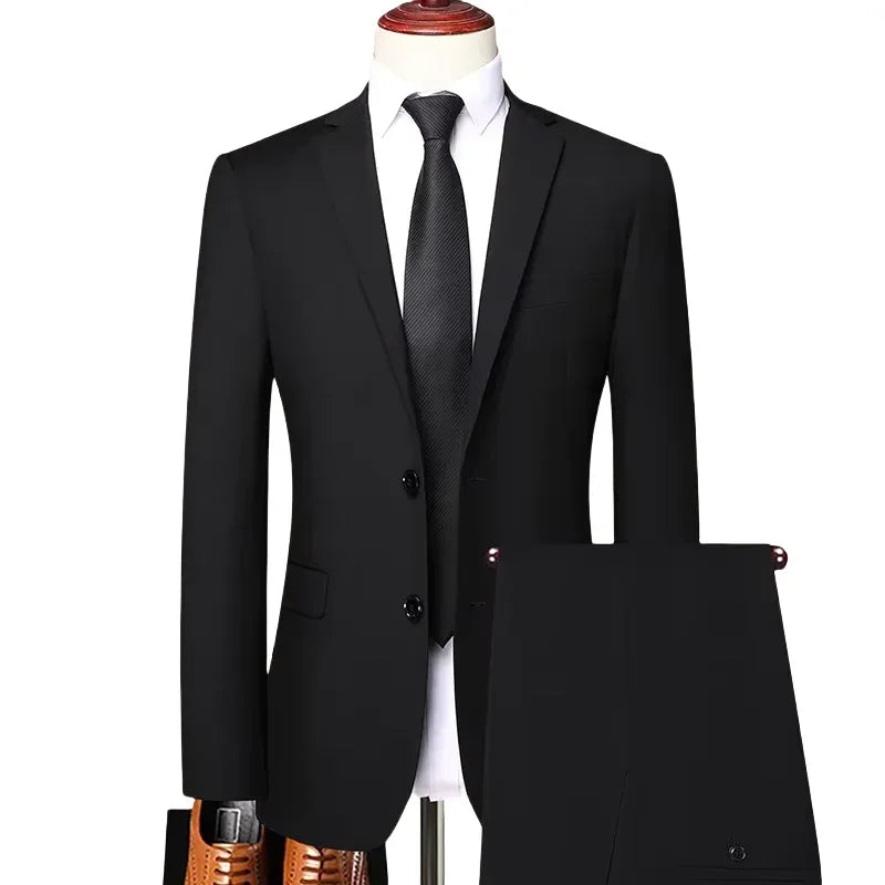 (Blazer + Hose) Herrenmode Business Casual Outdoor Gentleman Trend Einreihiger Hochzeitsanzug im britischen Stil S-8XL
