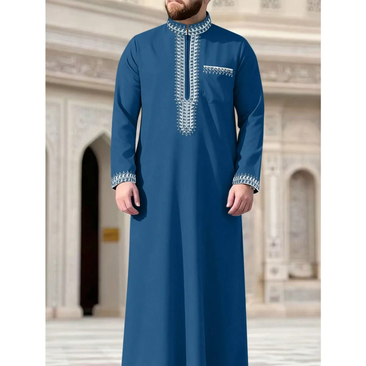 Eid Al Fitr Herren Langes Gewand Traditionelles Nahöstliches Muslimisches Lässiges Locker Sitzendes Hochwertiges Elegantes Retro-Kapuzenkleid für Männer