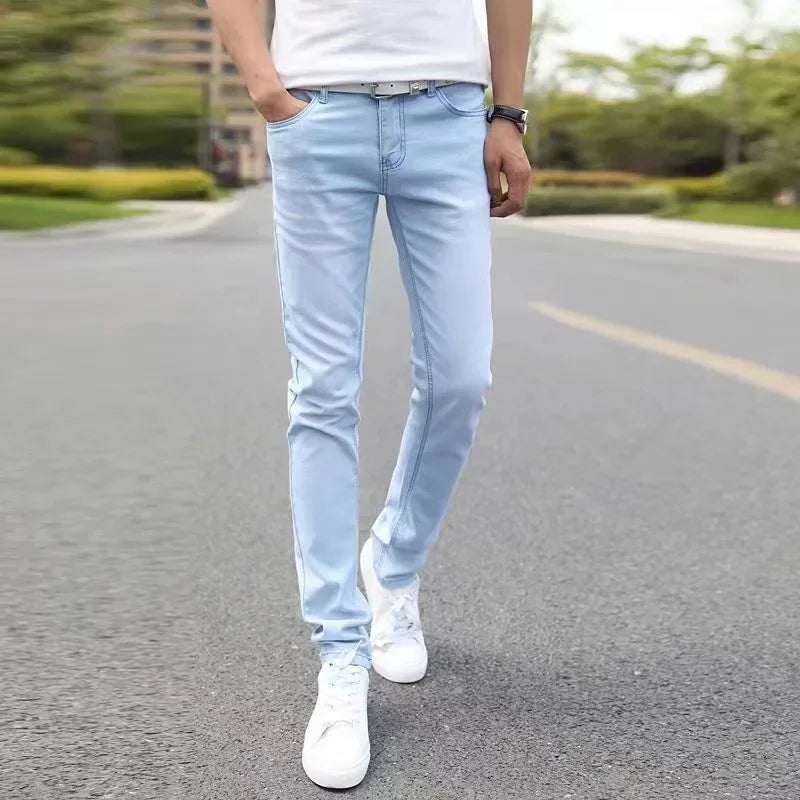 Elastische Slim-Fit-Jeans für Herren Herbst Neuer Stil Trendige Lässige Lange Hosen Bequeme Loose-Fit-Herrenmode Schmal Geschnittene Hosen