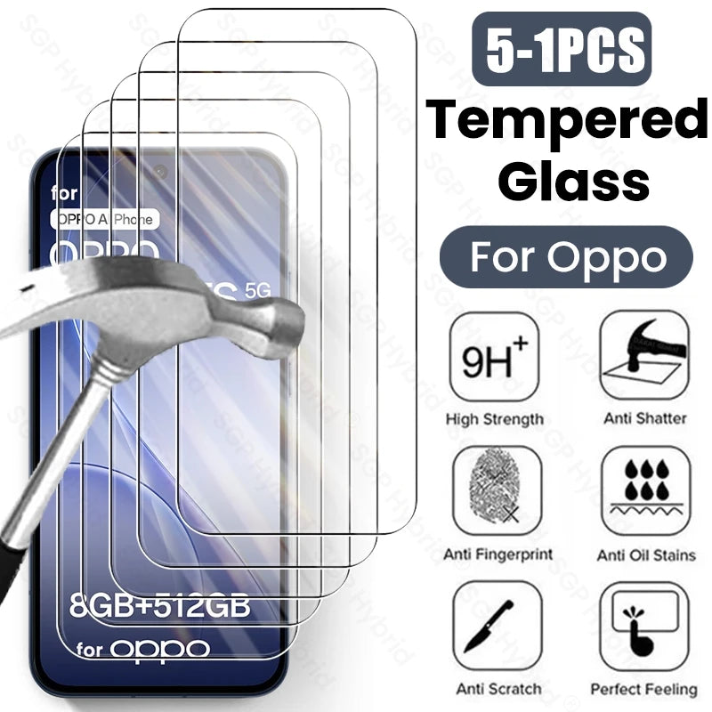 5-1 Stück Vollständig abdeckendes gehärtetes Glas für Oppo Reno15FS Reno15F Reno15 Reno 15 FS F 15FS 15F 5G 9H kratzfeste Displayschutzfolie