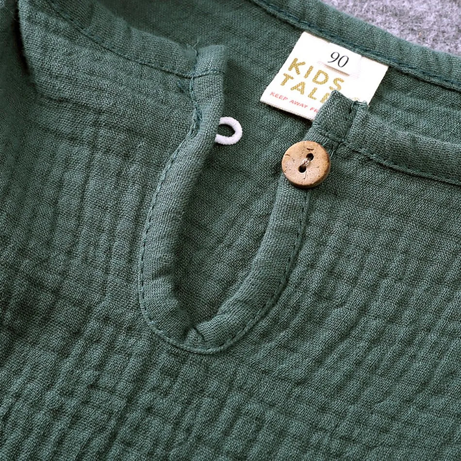 2-8 Jahre Kinder Freizeit anzug Baby Musselin T-Shirt und Shorts Mädchen blau grün weiß Tops und Hosen Sommer 2 Stück Kleidungs set