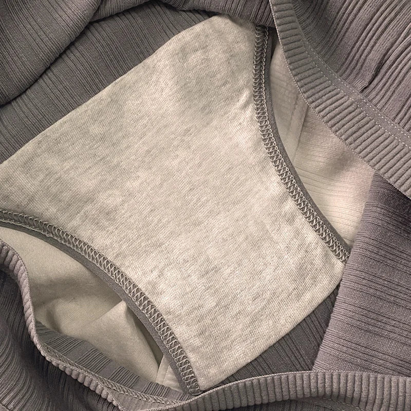 3 Teile/satz Sport Stil Baumwolle frauen Höschen Mädchen Unterwäsche Atmungsaktive Mittlere Taille Shorts Sexy Dessous Plus Größe Solide Briefs