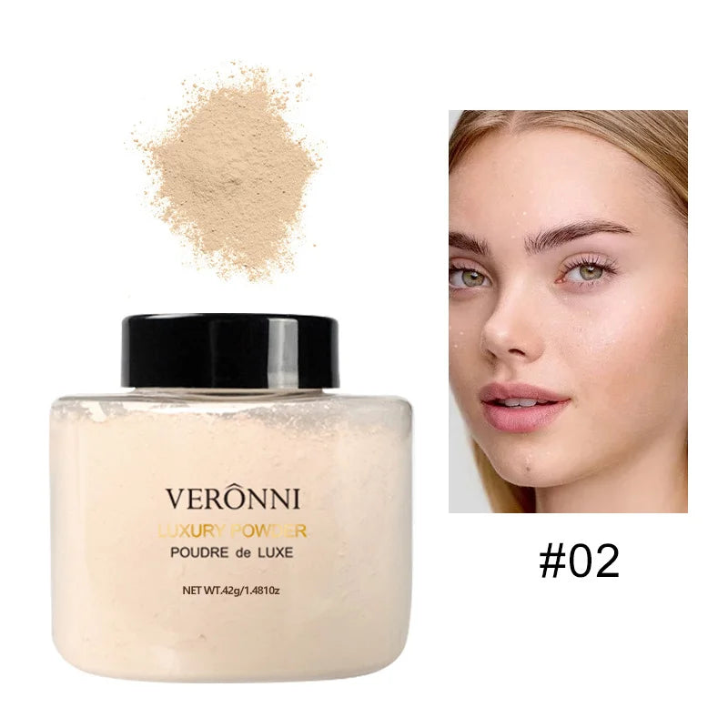 6-Farben-Bananen-Luxuspuder für Frauen, Gesichtsgrundierung, Bananenpulver, Flaschen, loses Pulver, authentisches Ölkontroll-Schönheits-Make-up