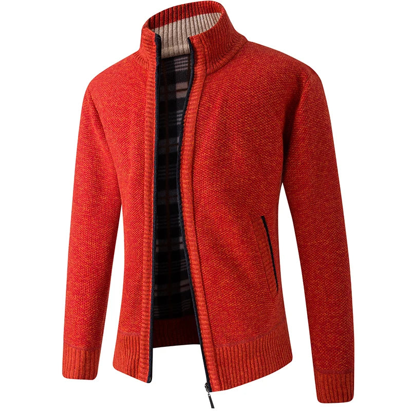 Herren Stehkragen Pullover neue Strickjacke in Herbst und Winter koreanische Version der schlanken einfarbigen Pullover Jacke