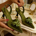2026 Elegante Italienische Strass-Verzierte Spitze High Heels - Schicke Damenschuhe für Jeden Anlass