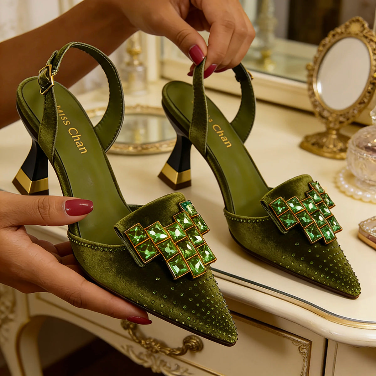 2026 Elegante Italienische Strass-Verzierte Spitze High Heels - Schicke Damenschuhe für Jeden Anlass