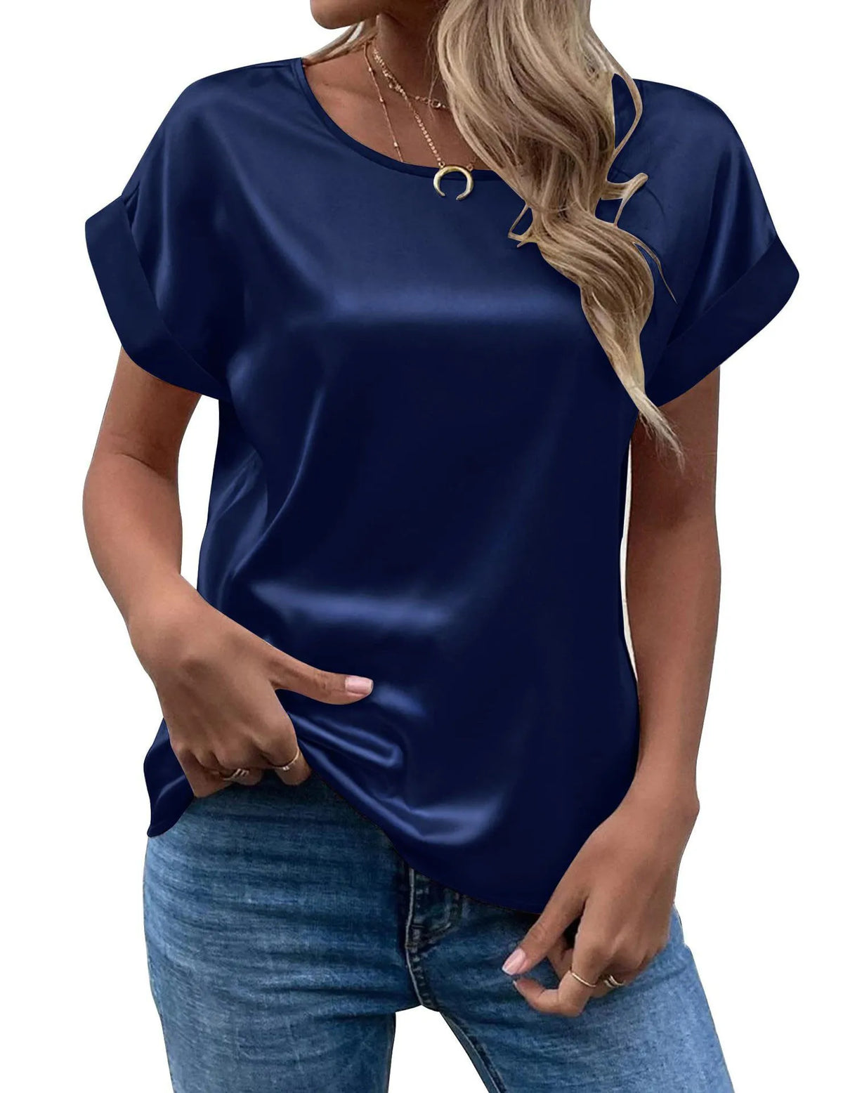 Frauen Sommer Stil Satin Blusen Shirts Dame Casual Fledermaus flügel Hülse O-ansatz Einfarbig Lose Blusas Tops