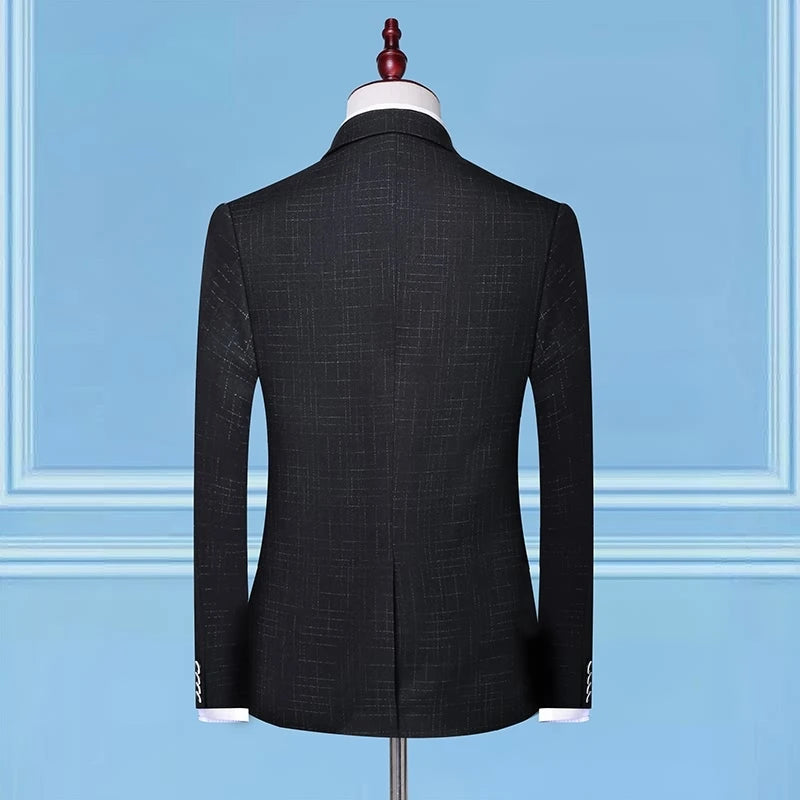 3-teiliges Anzugset im britischen Stil – hochwertige Herrenmode, Hochzeitsbankett, europäischer und amerikanischer Look mit Jacke, Weste und Hose