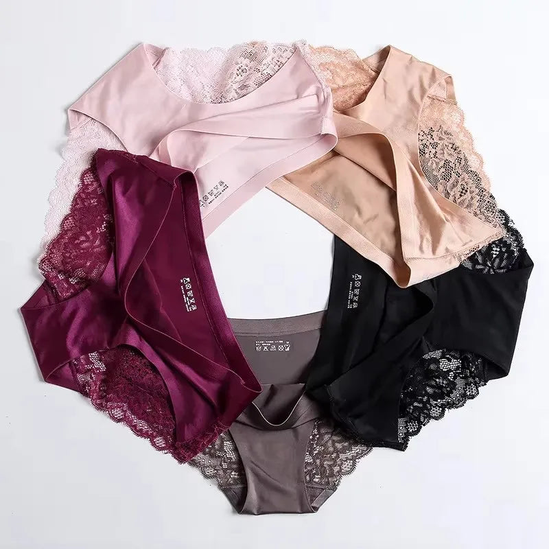 1/2/3Pcs Nahtlose WomenComfort Spitze Slip Aushöhlen Höschen Set Unterwäsche Low Rise Weibliche Sport Panty weiche Dame Dessous Sexy