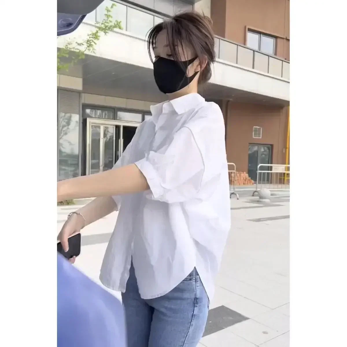 Baumwolle Mid-hülse Dünne Frau Bluse Shir, Sommer Neue Lose Mode Unregelmäßige Hemd Casual Urlaub Top Koreanische frauen Kleidung