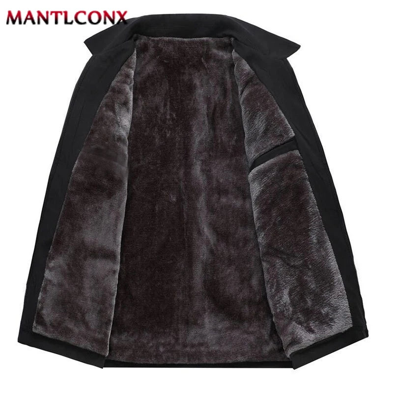 Dicke Fleece Warme Herren Winterjacke Winddicht Herren Wintermantel Fleece Blazer Herren Herbst Windschutz Casual Business Mantel L-3XL