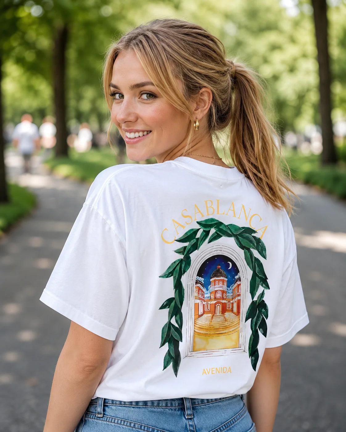 Casablanca Aesthetic Y2K Architectural Graphic Unisex Casual Rundhals Kurzarm Sommer Neutral Streetwear Y2K Kleidung ﻿