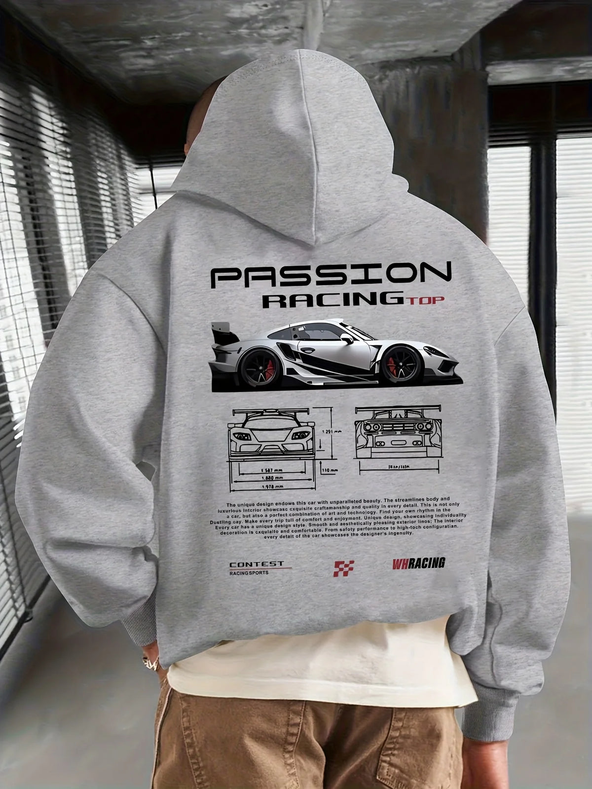 Herren Herbst/Winter Locker Sitzender und Vielseitiger Kapuzenpullover mit Buchstabendruck, Fleece, Outdoor-Warm, Street-Trend, Automuster