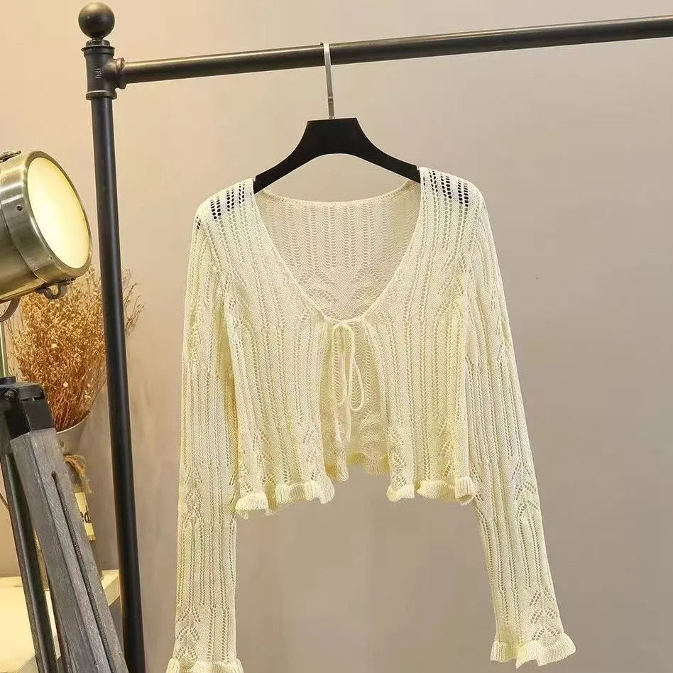 2026 Sommer Langarm Vintage National Trend Damenbekleidung Ausgehöhlte Spitze Patchwork Chiffon Hemden Damen Blusen Großhandel