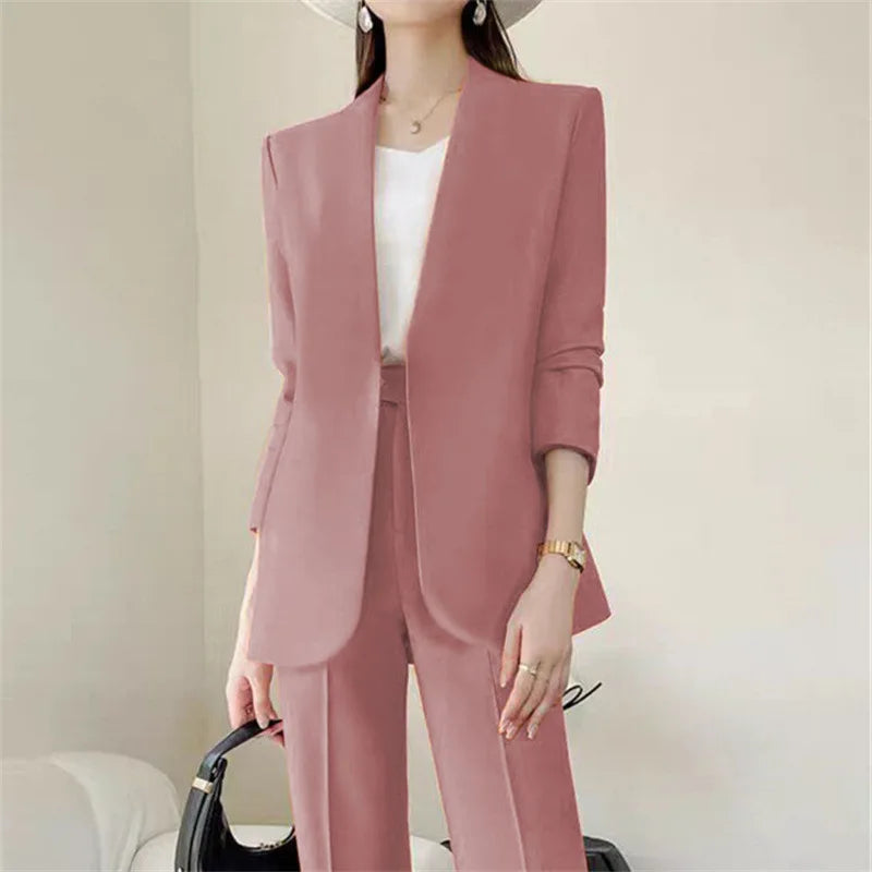 Mode 2-teilige Sets Damen Outfits Frühling Herbst Neu in Koreanische Hosen Sets Pendler Eleganter Anzug Mantel 2-teilige Sets Damen