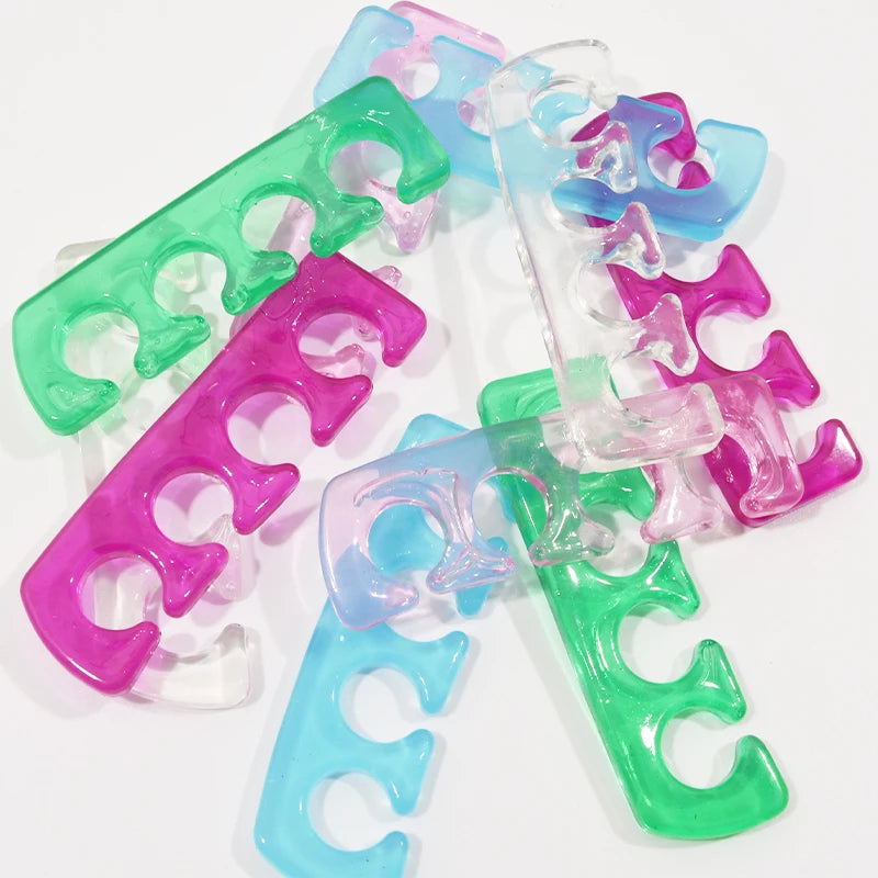 2 teile/satz weiche Silikon Finger Zehen Separator rosa/klare Füße Pflege Nagel Werkzeug Maniküre Pediküre Fuß stütze Unterstützung Assistent Politur