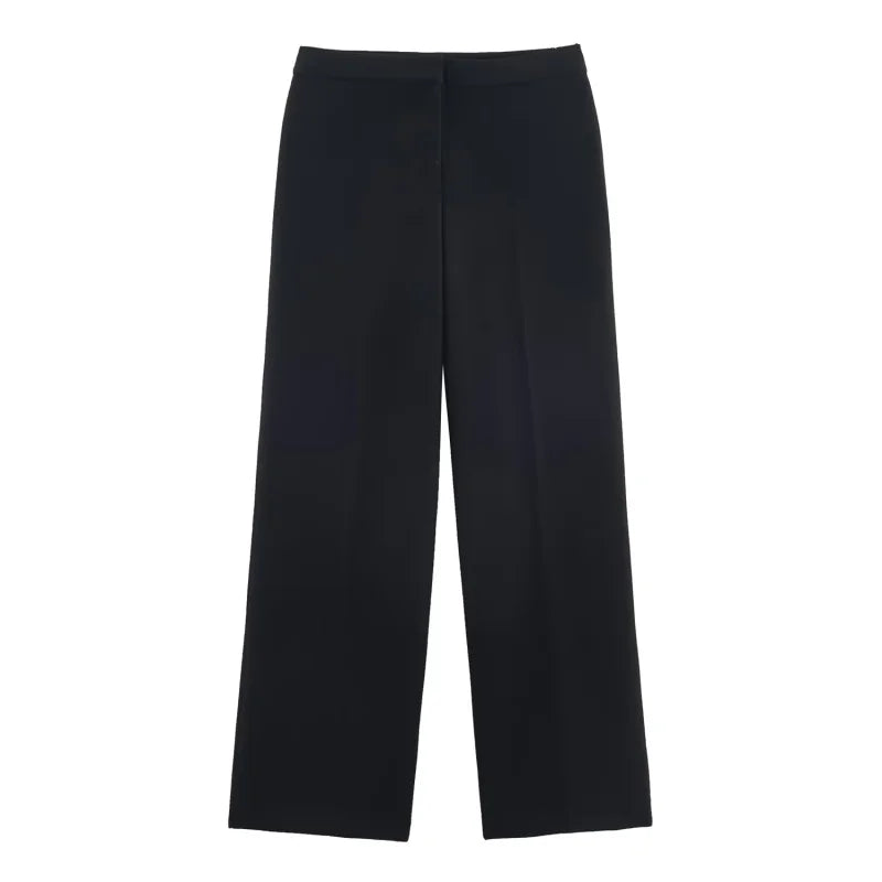 ETJ 2025 Damen Herbst und Winter neues elegantes Mode-Revers mit Schulterpolster, geknöpfter Jacke und gerader Hose
