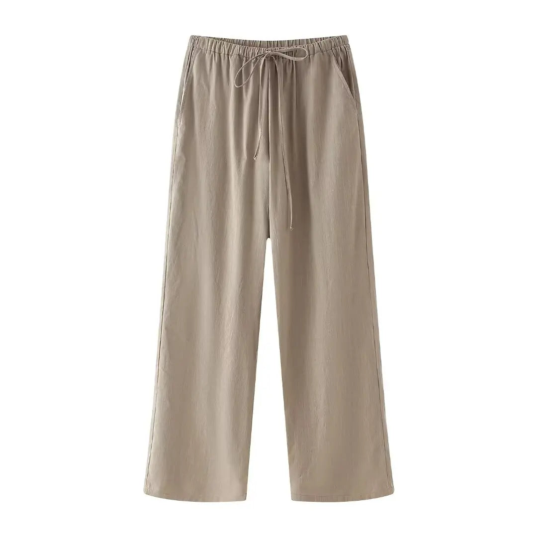 Frauen Khaki Hosen Set Langarm Kordelzug Strickjacke + Feste Elastische Taille Baggy Hosen Casual Lose Urlaub Stil Roupas