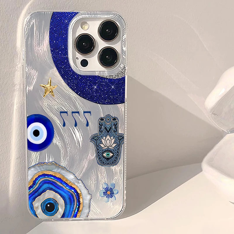 Böser Blick Handyhülle für iPhone 11 12 13 14 15 Pro 16 17 Pro Max 17 Air XS X XR 7 8 Plus 16E SE 2022 Stoßfeste Schutzhülle